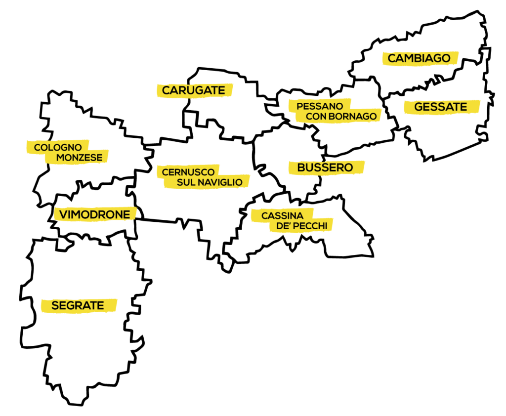 mappa Comuni della Martesana